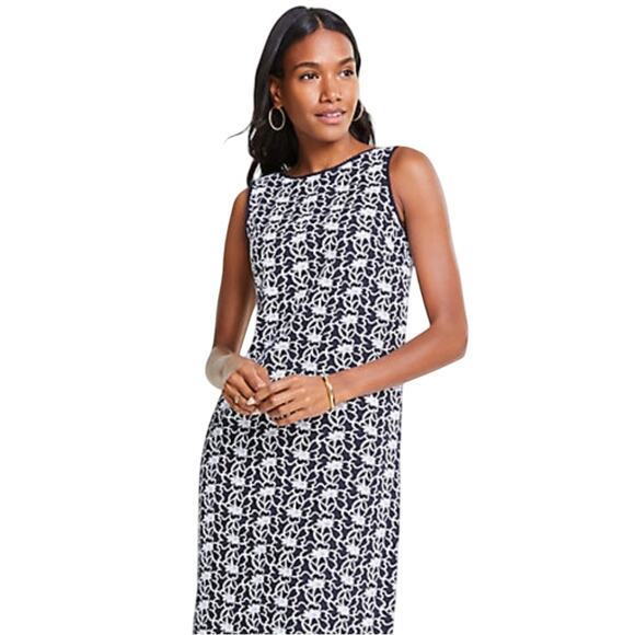 NWT Ann Taylor Embroidered Lace Cotton Sleeveless Shift Dress - Size 4 - Picture 9 of 11